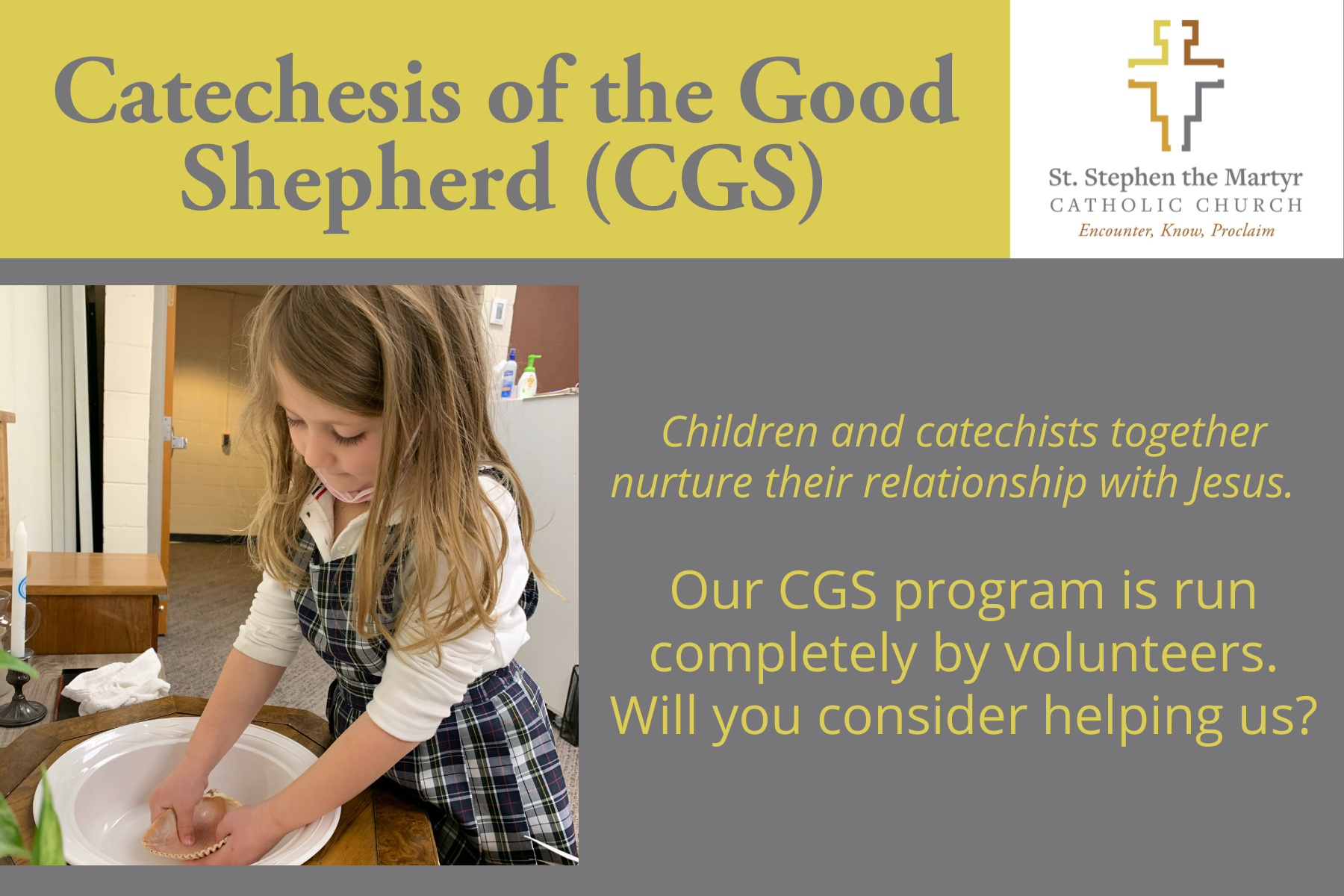 Become A Catechist for CGS Program